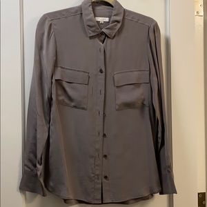 Equipment signature slim silky long sleeve shirt